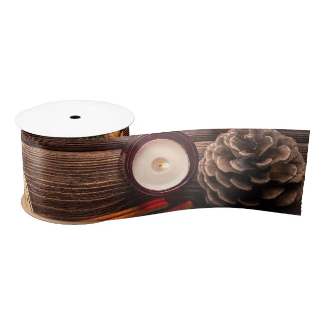 Ruban En Satin Noël rustique (Bobine)