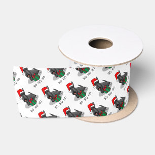 Ruban En Satin Noël Santa Hat Scottish Terrier (noir) mignonne