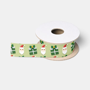 Ruban En Satin Noël Santa Rouge et Vert Festif