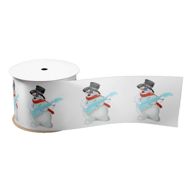Ruban En Satin Noël Satin Ruban Cadeau Snowman Rock (Bobine)