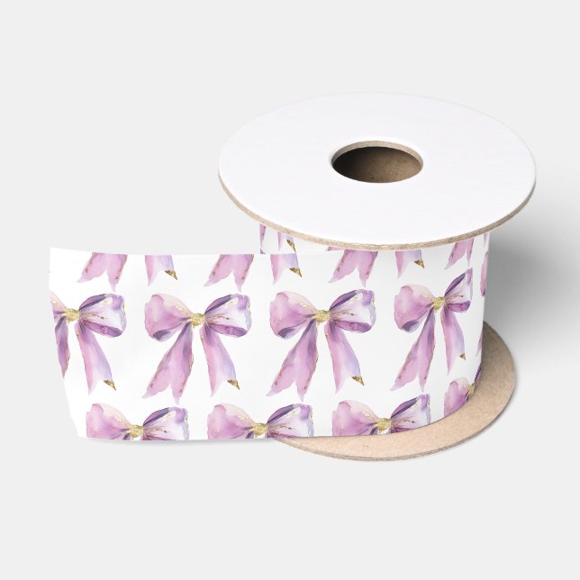 Ruban En Satin Nœud Papillon Coquette Violet (Bobine)