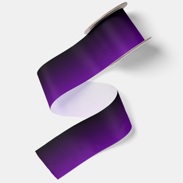 Ruban En Satin Noir et violet ombré violet (Dos)