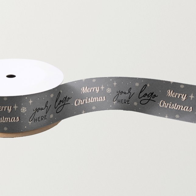 Ruban En Satin Noir Noël Affaires Logo de Noël (Créateur téléchargé)