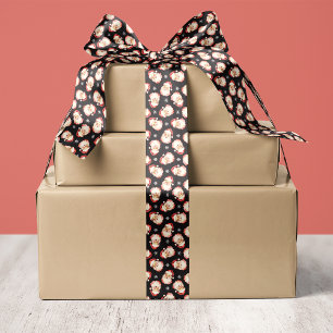 Ruban En Satin Noir Vintage rétro Père Noël