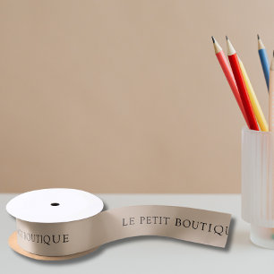 Ruban En Satin Nom commercial simple sur Tan