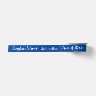 Ruban En Satin Nom du diplômé de la promotion 2027 Bleu et Blanc