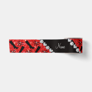 Ruban En Satin Nom personnalisé neon rouge parties scintillant bo