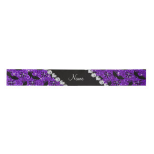 Ruban En Satin Nom personnalisé parties scintillant violet fantai