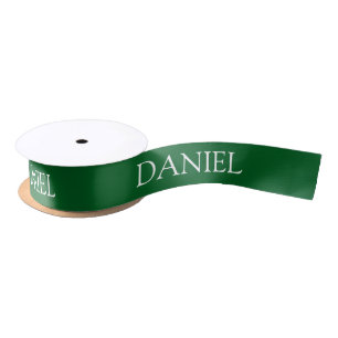 Ruban En Satin Nom personnalisé vert
