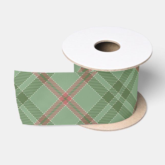 Ruban En Satin Nostalgique Noël Vert (Bobine)