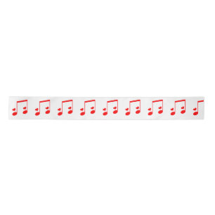 Ruban En Satin Note musicale Simple Red Hearts