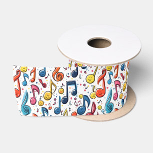 Ruban En Satin Notes de musique abstraites d'art Kawaii