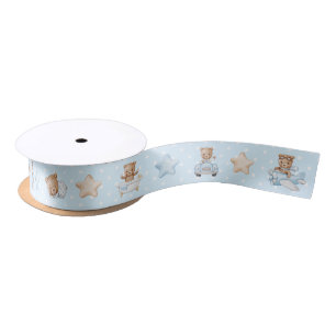 Ruban En Satin Nounours en peluche bleu mignon