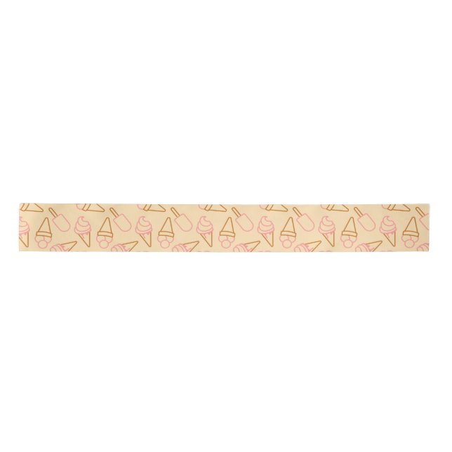 Ruban En Satin Nourriture d'été mignonne avec contours de glace (Devant)