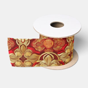 Ruban En Satin Nouvelle année lunaire moderne motif asiatique mod