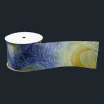 Ruban En Satin "Nuit étoilée" par Van Gogh<br><div class="desc">Ce design présente une reproduction en très haute résolution non altérée et non modifiée du célèbre tableau "Starry Night" de Van Gogh.</div>