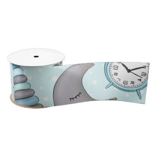 RUBAN EN SATIN OBJETS BLEUS ET GRAY PASTEL