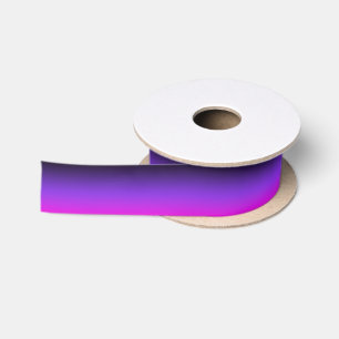 Ruban En Satin Ombre Noir Bleu Violet et Rose Chaud