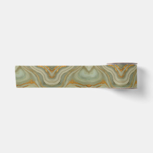 Ruban En Satin Onyx Vert Sauge Avec Or