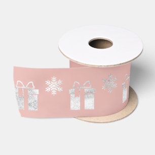 Ruban En Satin Or actuel de rose de rose d'argent de flocons de