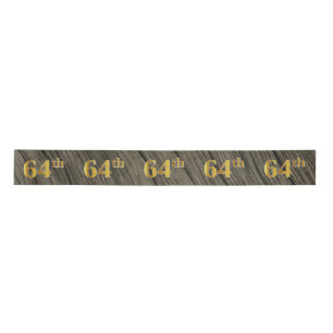 Ruban En Satin Or Faux/Imitation "64ème" Numéro d'événement (Rust