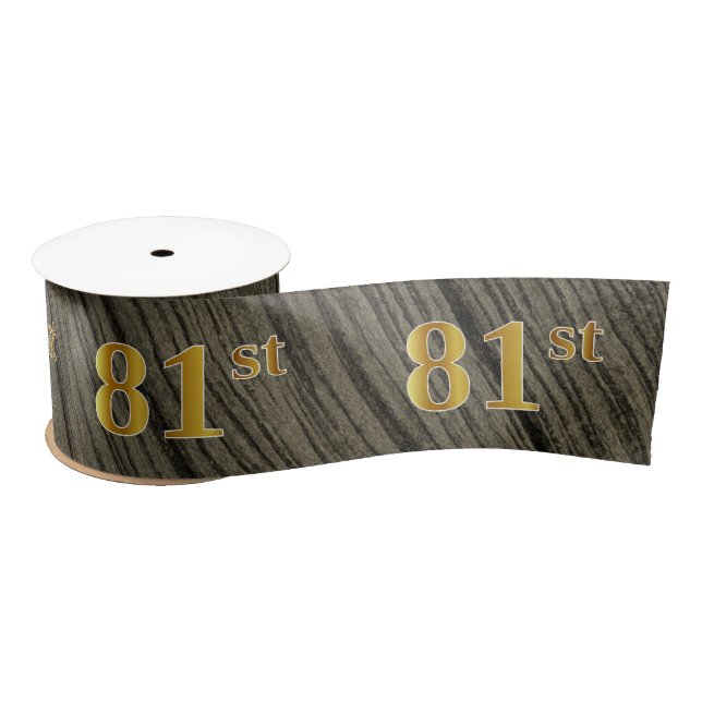 Ruban En Satin Or Faux/Imitation "81ème" Numéro d'événement (Rust (Bobine)