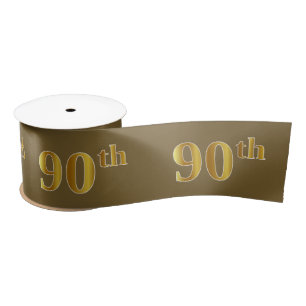 Ruban En Satin Or faux/simili "90ème" Numéro d'événement (Marron)