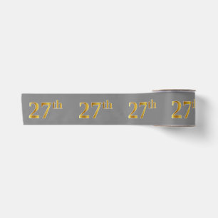 Ruban En Satin Or Imitation/Faux Or "27ème" Numéro d'événement (G