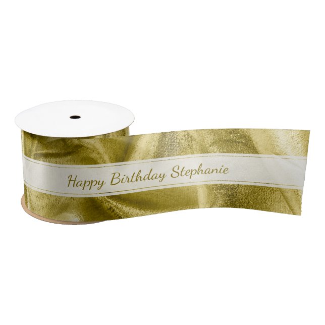 Ruban En Satin Or "joyeux anniversaire" ou toute occasion, (Bobine)