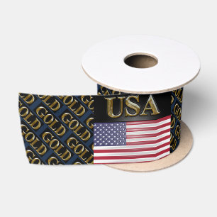 RUBAN EN SATIN OR USA