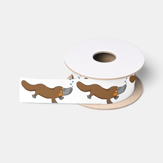 Ruban En Satin ornithorynque affiché par canard mignon (Bobine)