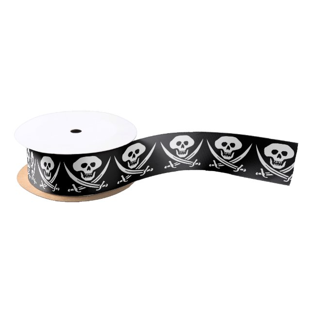 Ruban En Satin Os crâne jolly roger Pirate (Bobine)