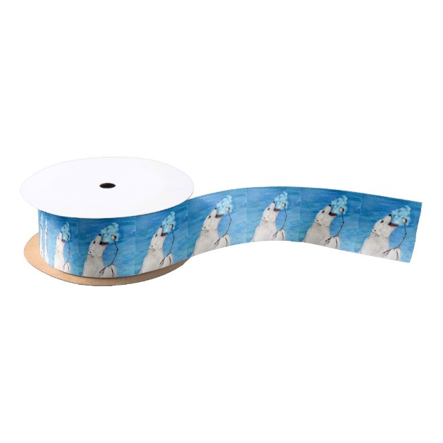 Ruban En Satin Ours polaire avec Marshmallow grillé (Bobine)