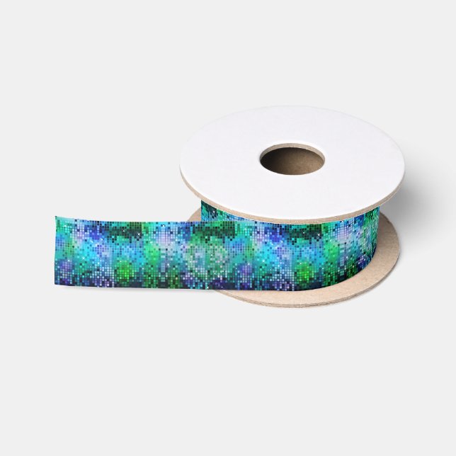 Ruban En Satin Paillettes disco rétro colorées (Bobine)