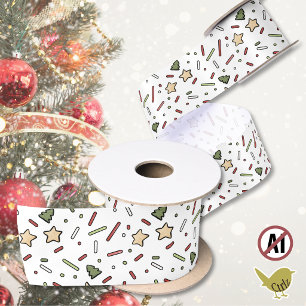 Ruban En Satin  Paillettes festives pour biscuits de Noël 