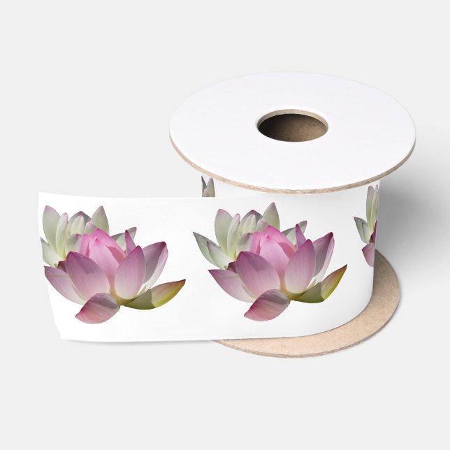 Ruban En Satin Paire de fleurs de lotus II (Bobine)