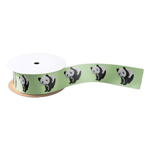 Ruban En Satin Panda Cub Green (Bobine)