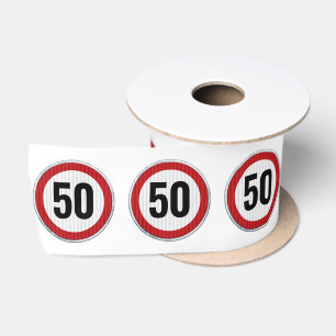 Ruban En Satin Panneau de Limite de Vitesse 50e Anniversaire - TO