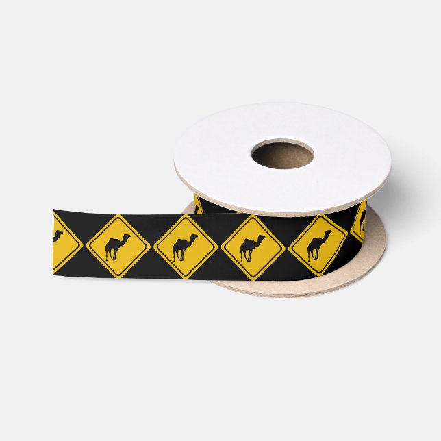 Ruban En Satin panneau de signalisation chameau (Bobine)