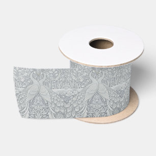 Ruban En Satin Paons, Romance d'Hiver, Art Floral de Jardin Morri