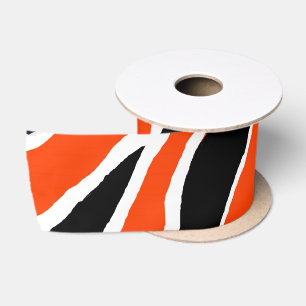 Ruban En Satin Papier à enveloppement de tigre - orange/noir