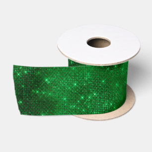 Ruban En Satin Papier alu vert scintillant