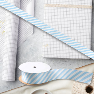 Ruban En Satin Papier Cadeau Fête Prénatale Naissance Bleu Blanc 