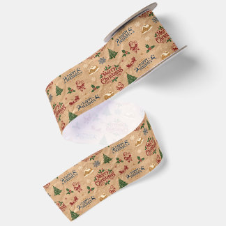 Ruban En Satin Papier d'emballage de Noël Kraft de milieu de sièc