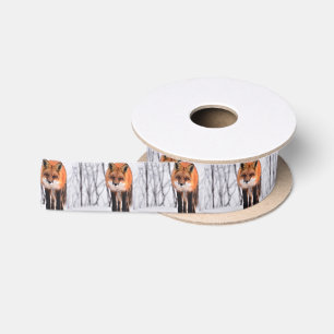 Ruban En Satin papier d'emballage de renard d'hiver, enveloppe de