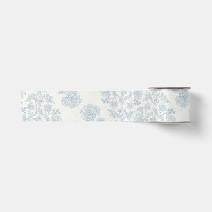 Ruban En Satin Papier d'emballage floral botanique bleu vintage