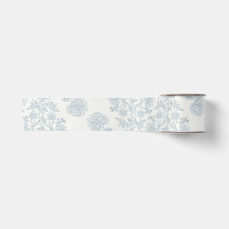 Ruban En Satin Papier d'emballage floral botanique bleu vintage