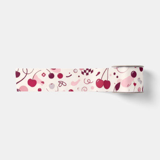 Ruban En Satin Papier d'emballage sans couture Cherry Pink Y2K | 
