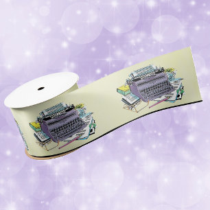 Ruban En Satin Papier Machine à Écrire Manuelle Vintage Violet St