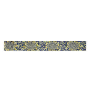 Ruban En Satin Papier Peint Floral William Morris Kennet Bleu Or
